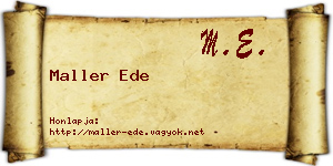 Maller Ede névjegykártya